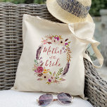 Mother of the bride Boho watercolor flower wreath Tote Bag<br><div class="desc">Click “Personalize this template” will allow you to customize further. You can change the font size,  font colour and more! Be sure to check out 1000  matching items in our shop!</div>