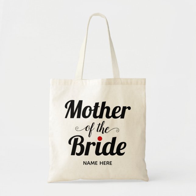 Mother of the bride bold typography wedding tote bag (Front)