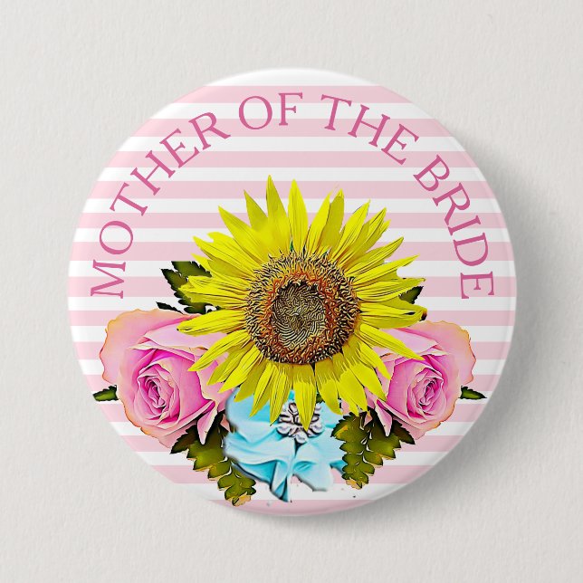 Mother of the Bride bridal shower button (Front)