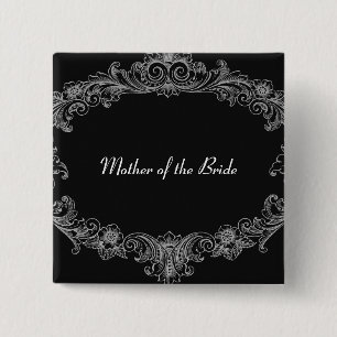 MOTHER OF THE BRIDE Button Black Vintage V04