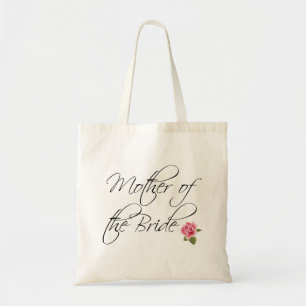 Mother of the Bride Calligraphy and Rose Tote Bag