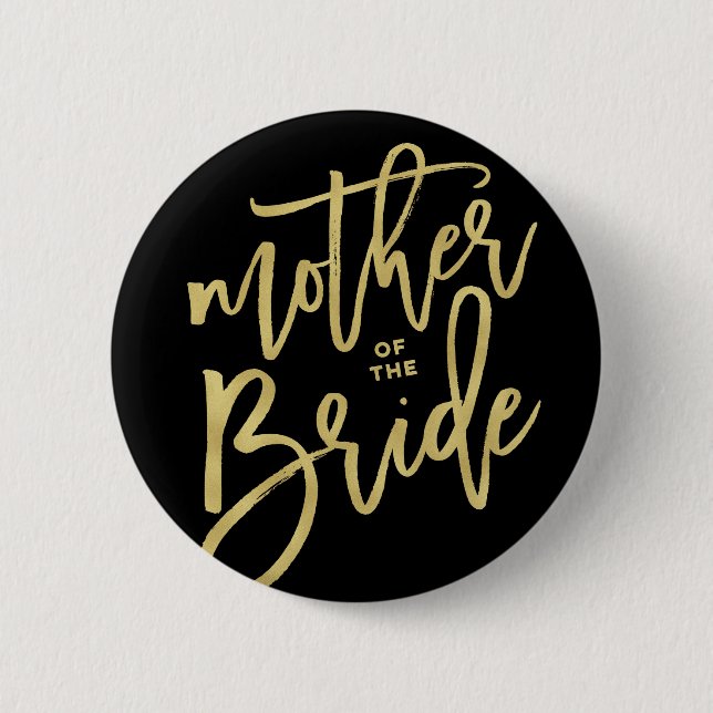 Mother Of The Bride Chic Gold Bridal Party Wedding 2 Inch Round Button (Front)