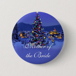 Mother of the bride, Christmas holiday wedding 2 Inch Round Button