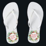 Mother of the Bride Christmas Wedding Flip Flops<br><div class="desc">For further customization,  please click the "Customize" button and use our design tool to modify this template. If the options are available,  you may change text and image by simply clicking on "Edit/Remove Text or Image Here" and add your own. Designed by Freepik.</div>