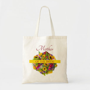 Mother Of The Bride Colourful Floral Bouquet Tote Bag