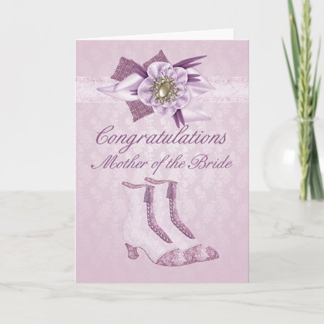 Mother of the bride Congratulations card with flow (Front)