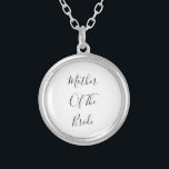 Mother Of The Bride Elegant Classy Gift 2023 Silver Plated Necklace<br><div class="desc">'Mother Of The Bride' printed in beautiful and elegant text,  this is perfect gift or party favour for the mother of the bride. You may personalize by changing the text as you wish.</div>