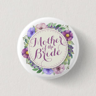 Mother of the Bride Elegant Floral Button