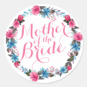 Mother of the Bride Elegant Floral Wedding Sticker