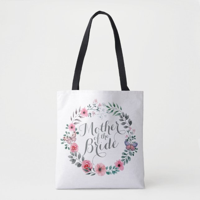 Mother of the Bride Elegant Floral Wedding Tote Ba (Front)