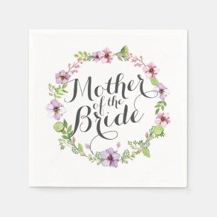 Mother of the Bride Elegant Wreath Wedding Napkin