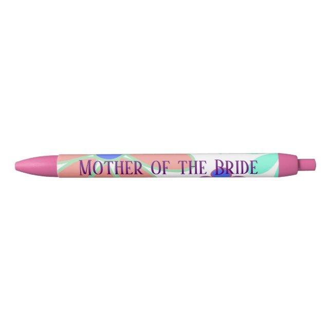Mother of the Bride Floral Beauty Black Ink Pen (Front)