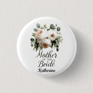 Mother of the Bride Floral Elegant Wedding Design 1 Inch Round Button