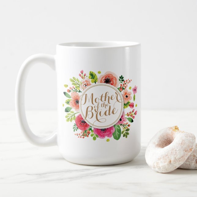 Mother of the Bride Floral Wedding Classic Mug (With Donut)