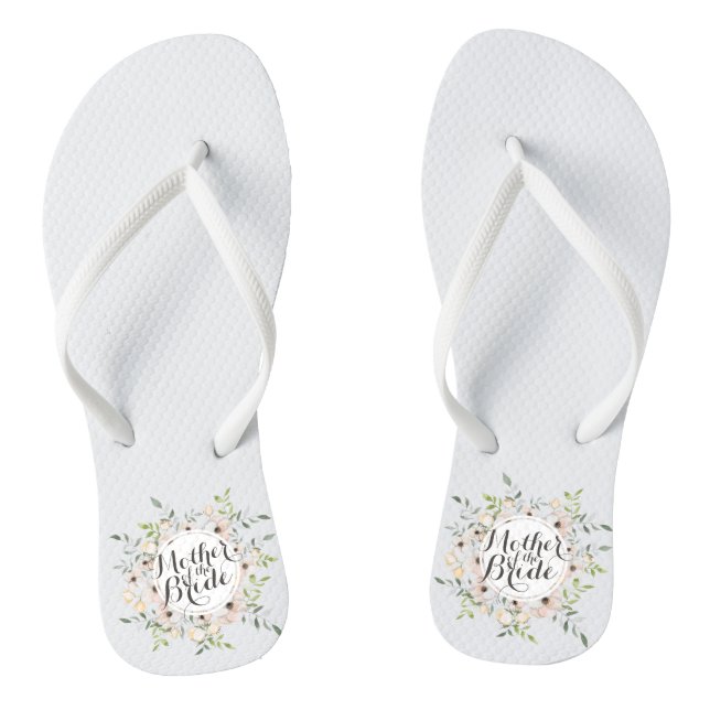 Mother of the Bride Floral Wedding Flip Flops (Footbed)