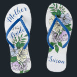 Mother of the Bride - flowers Flip Flops<br><div class="desc">hand drawn flowers,  for the mother of the bride / bridesmaids / bride/ sister / friends of just in general 

can be customized to change mother / of the / bride  and the persons name</div>