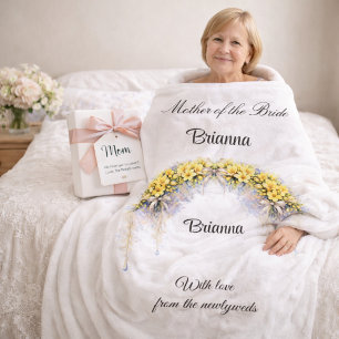 Mother of the Bride Freesia Wedding Party Gift Fleece Blanket