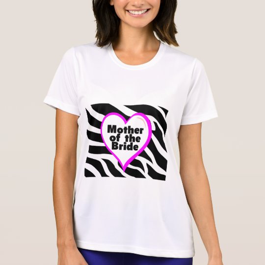 Mother of the Bride (Heart Zebra Print) T-Shirt