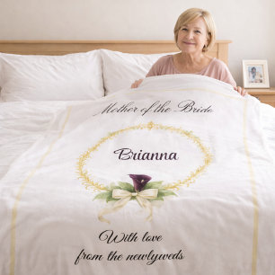 Mother of the Bride Keepsake Wedding Party Gift Fleece Blanket