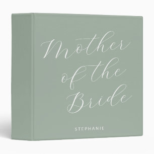 Mother of the Bride Minimalist Custom Sage Green Binder