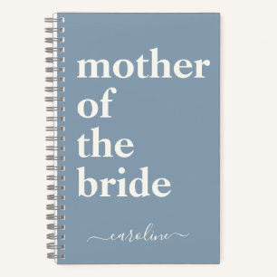 Mother of the Bride Minimalist Modern Custom Blue Notebook