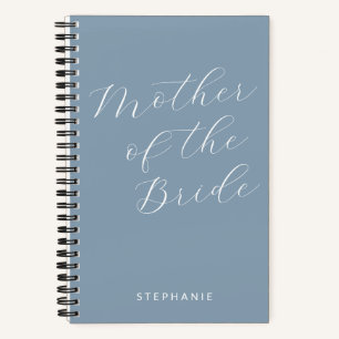 Mother of the Bride Minimalist Personalized Blue Notebook