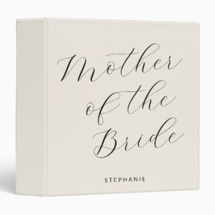 Mother of the Bride Minimalist Personalized Ivory Binder