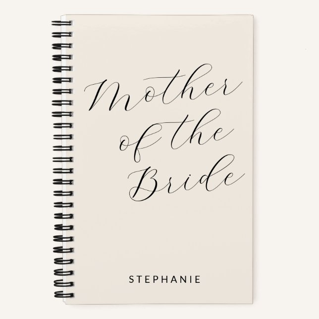 Mother of the Bride Minimalist Personalized Ivory Notebook (Front)
