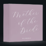 Mother of the Bride Minimalist Personalized Lilac Binder<br><div class="desc">Mother of the Bride Minimalist Personalized 3 Ring Binder in Dusty Lilac Purple</div>
