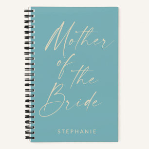 Mother of the Bride Minimalist Personalized Teal Notebook