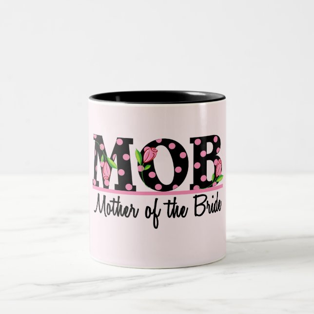 Mother of the Bride (MOD) Tulip Lettering Two-Tone Coffee Mug (Center)
