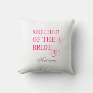 Mother Of The Bride Name Monogram Tropical Floral  Outdoor Pillow
