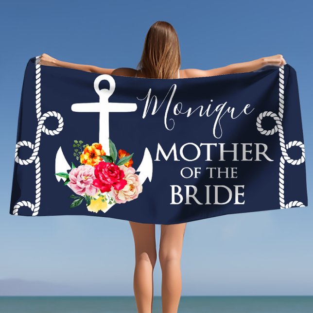 Mother of the Bride Personalized Wedding Beach  Beach Towel (Mother of the Bride Personalized Wedding Beach Beach Towel)