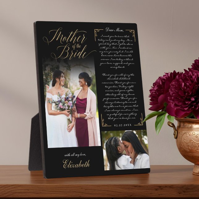 Mother of the Bride Photos Wedding Memory Keepsake Plaque (Father of the Bride Photos Wedding Memory Keepsake Plaque)