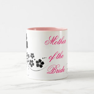 Mother of the Bride pink black Two-Tone Coffee Mug
