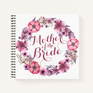 Mother of the Bride Pink Floral Wedding Guestbook Notebook