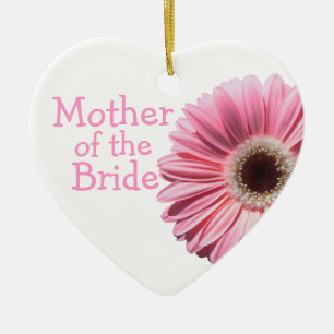 Mother of the Bride Pink Gerbera Daisy Ceramic Ornament