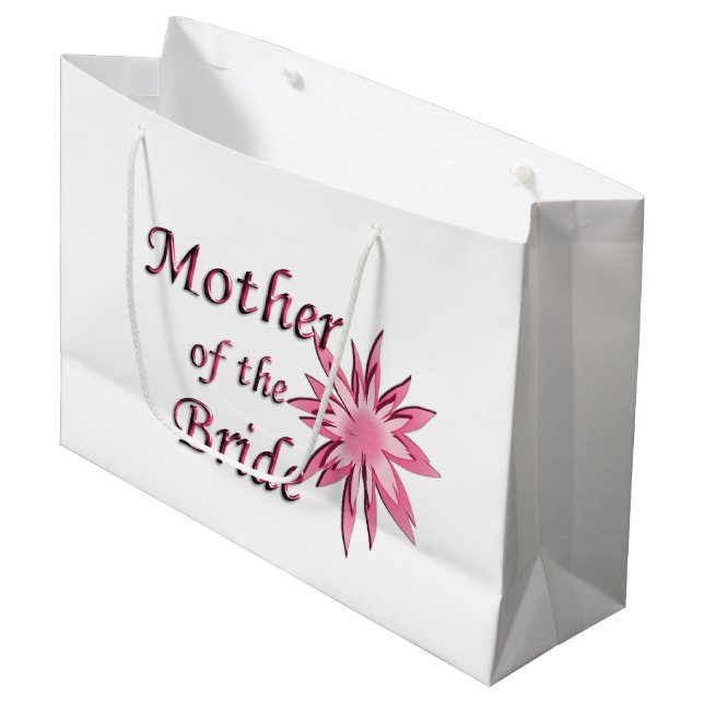 Mother of The Bride Pink Large Gift Bag (Front Angled)