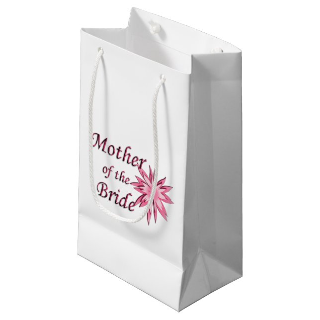 Mother of The Bride Pink Small Gift Bag (Front Angled)