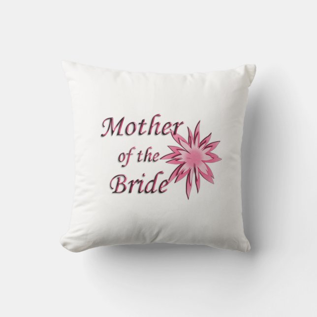 Mother of The Bride Pink Throw Pillow (Front)