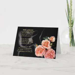 Mother of the Bride Poem - Pink Flowers Card