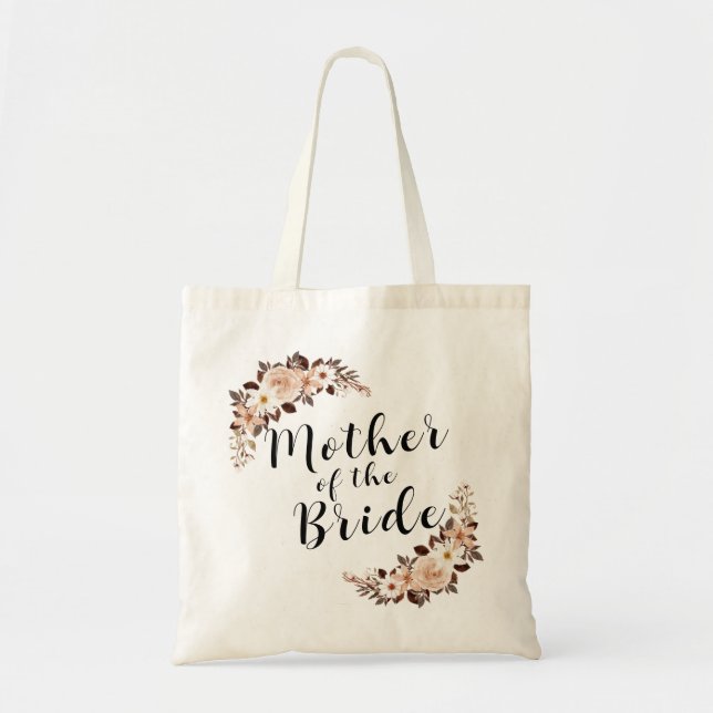 Mother of the Bride rustic boho floral Tote Bag (Front)