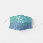 Mother of the Bride Script Teal Blue Glitter