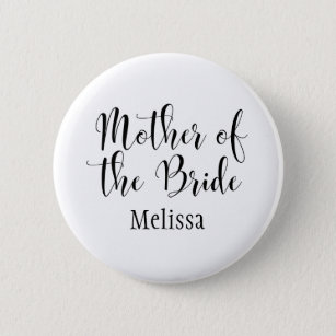 Mother of the Bride Script Typography w/ Name (30) 2 Inch Round Button