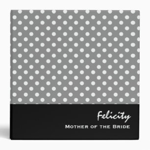 MOTHER OF THE BRIDE Silver Polka Dot Gift Item Binder