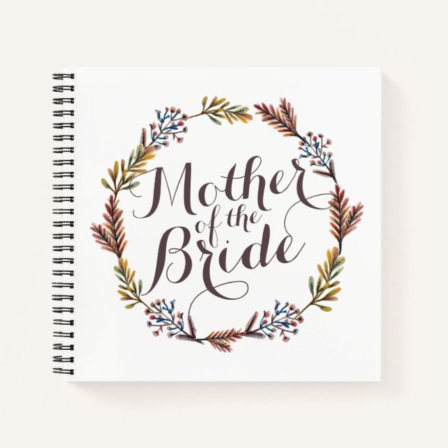 Mother of the Bride Simple Floral Wedding Notebook (Front)