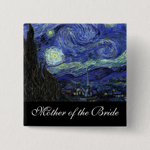 Mother of the bride Starry Night 2 Inch Square Button