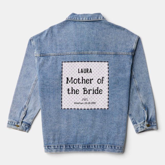 Mother of the Bride Stylish Wedding Personalized Denim Jacket (Back)