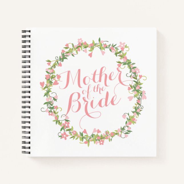 Mother of the Bride Watercolor Wedding Guestbook Notebook (Front)