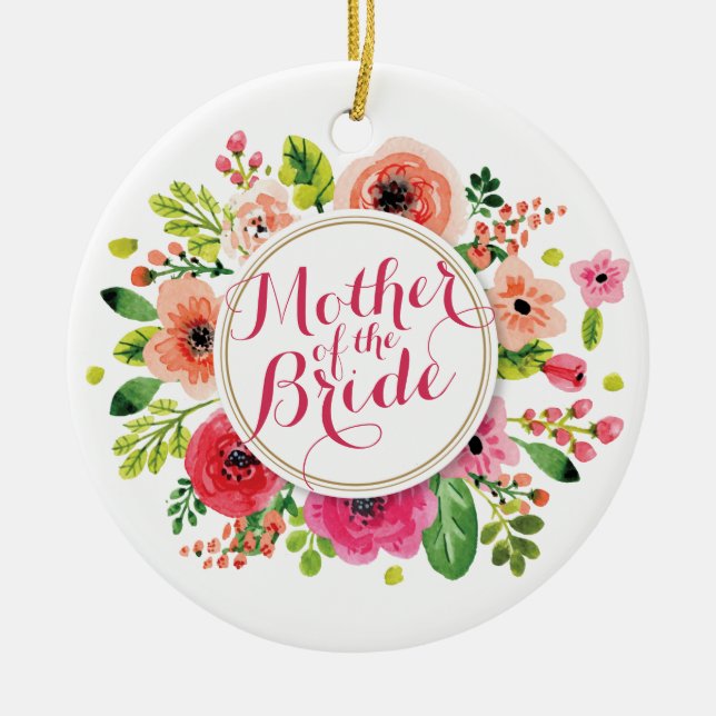 Mother of the Bride Watercolor Wedding | Ornament (Front)